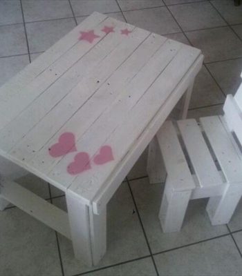 Pallet Table and Chair for Kids