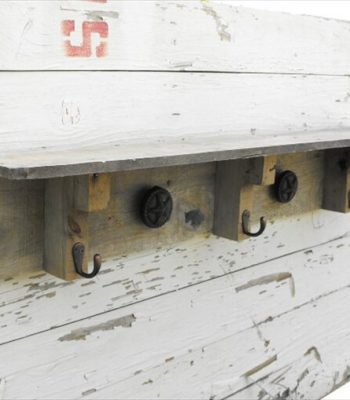 Pallet Shelves with Hooks