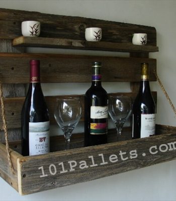 Handmade Pallet Wine Rack with Rustic Shelf