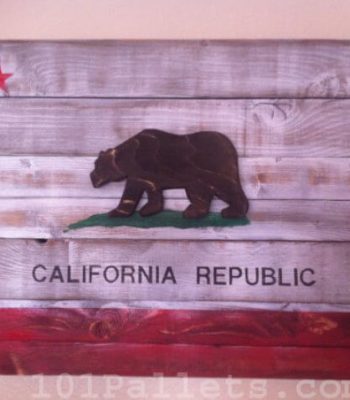 California State Flag from Wooden Pallet