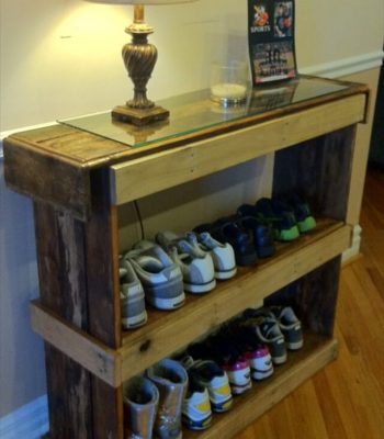 Rustic Shoe Shelf or Bookcase - Pallet Furniture