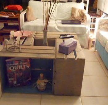 recycled pallet crate coffee table