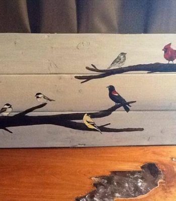 recycled pallet bird wall art