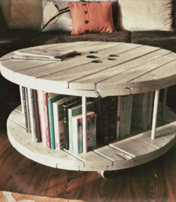 recycled pallet cable reel coffee table