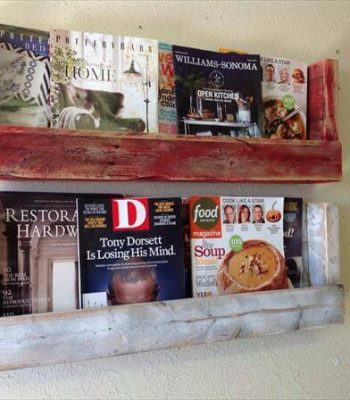 recycled pallet bookshelves