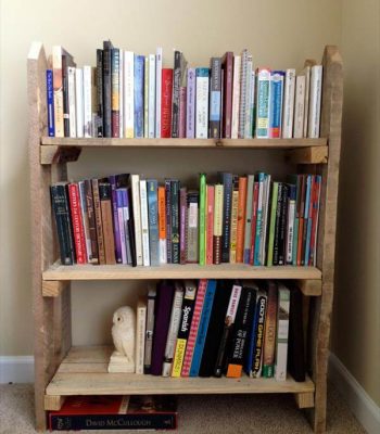 recycled pallet fence bookshelf