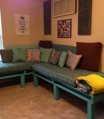 recycled pallet sectional bed