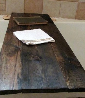 recycled pallet bath tub book tray