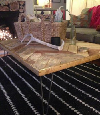 recycled chevron coffee table