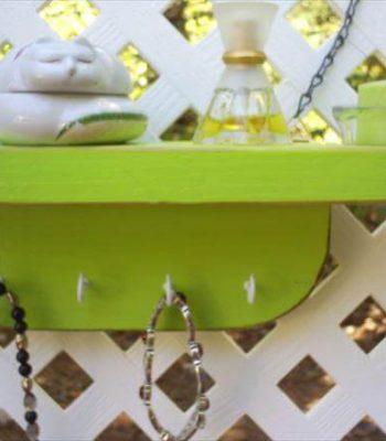 recycled pallet shelf with hooks