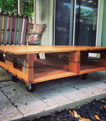 reclaimed pallet coffee table with wheels