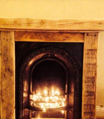 recycled pallet mantle piece