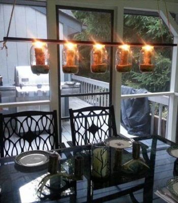 recycled pallet mason jar chandelier