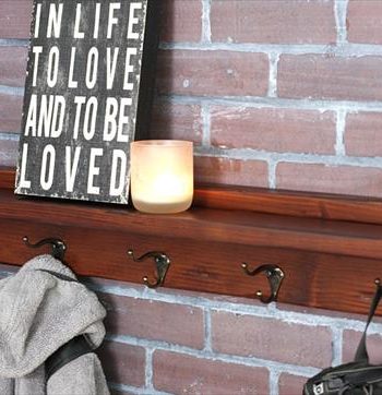 recycled pallet shelf and coat rack