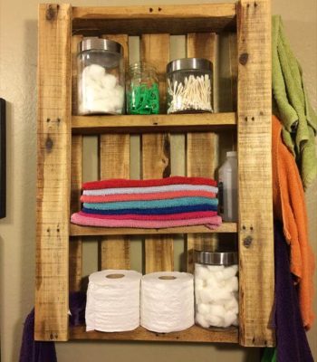 upcycled pallet bathroom wall hanging shelf