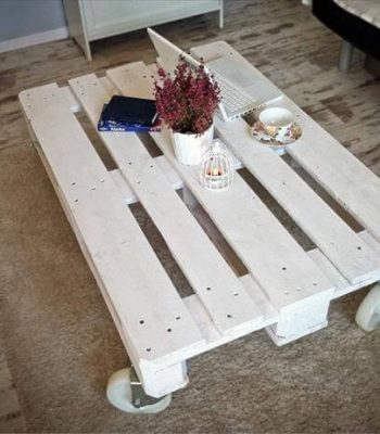 recycled pallet white coffee table