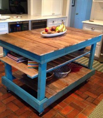 recycled pallet kitchen island and buffet