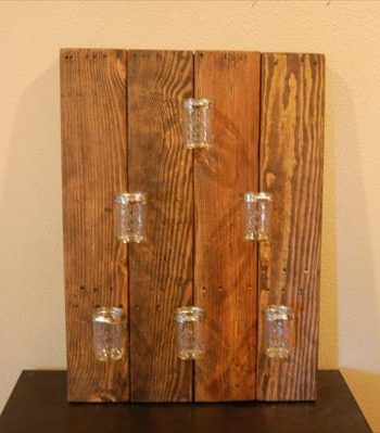 diy pallet mason jar hanging shelf