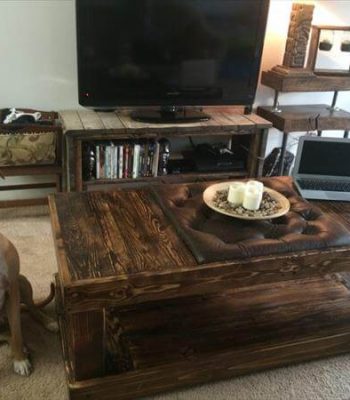 diy pallet tufted coffee table