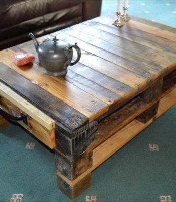 recycled pallet coffee table with storage