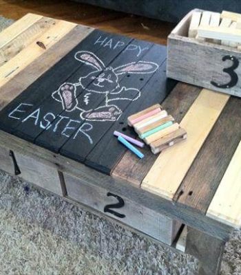 recycled pallet coffee table with storage