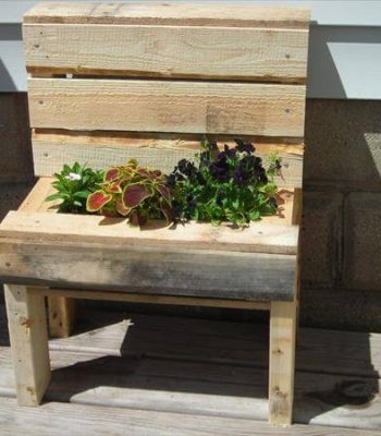 recycled pallet garden bench planter