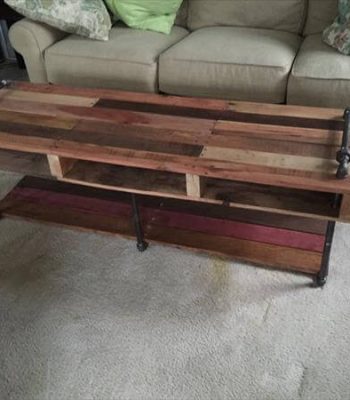 repurposed pallet industrial coffee table