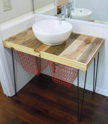 recycled pallet bathroom vanity