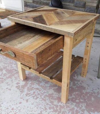 reused pallet chevron nightstand