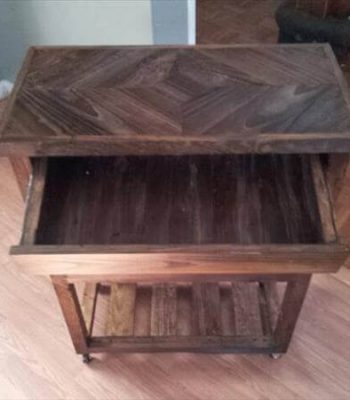reused pallet kitchen cart with storage