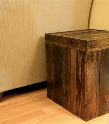 recycled pallet storage cube and ottoman