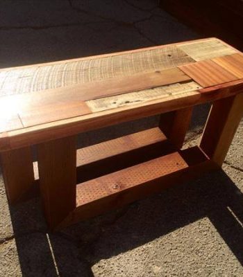 reused pallet entry bench
