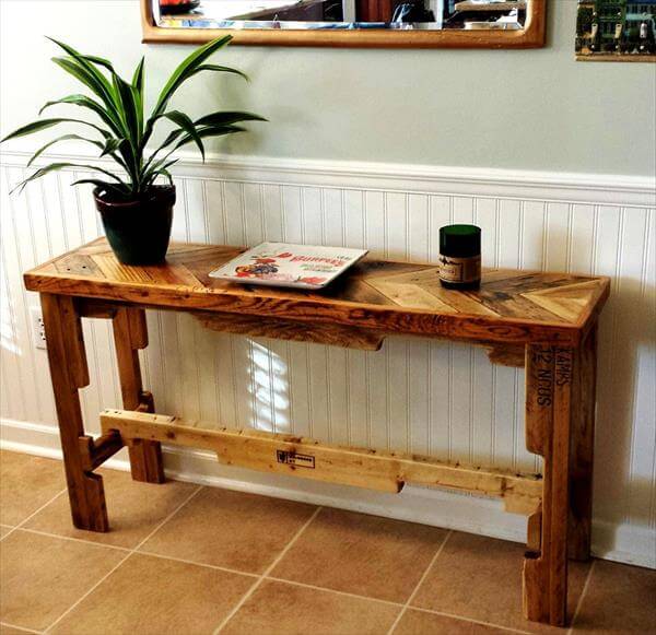 Pallet Entryway Table / Sofa Side Table 101 Pallets