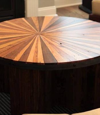 upcycled pallet round topped coffee table