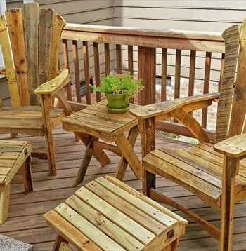 reclaimed pallet adirondack furniture set