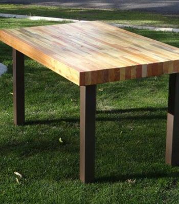 upcycled pallet butcher block styled table
