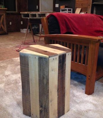 reclaimed pallet pentagonal side table