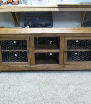 reclaimed pallet media cabinet and TV stand