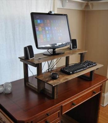 upcycled pallet unique standing computer desk