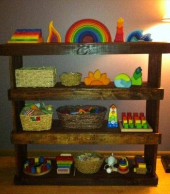 reclaimed pallet storage unit and bookcase