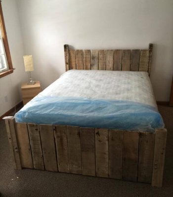 recycled pallet platform bed