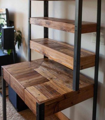 reclaimed pallet and metal desk