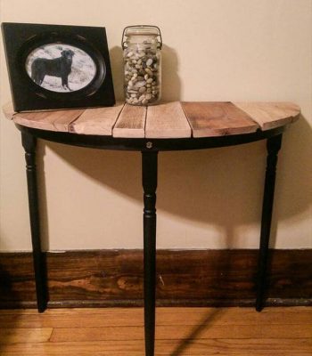 recycled pallet half circle entryway table