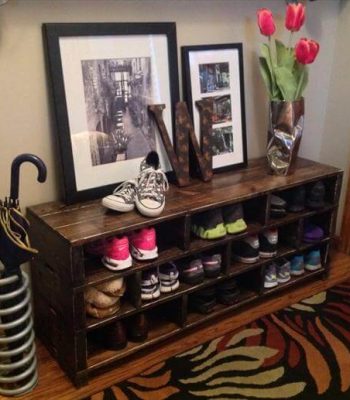 handmade pallet shoes rack