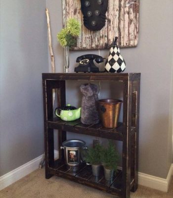 rustic black stained pallet coffee table
