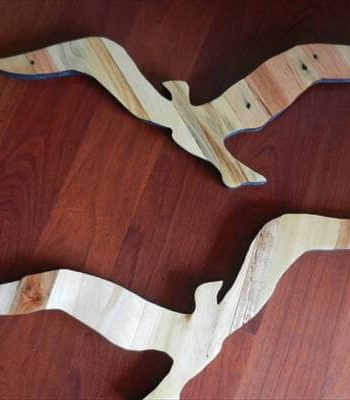 handcrafted pallet seagulls wall art