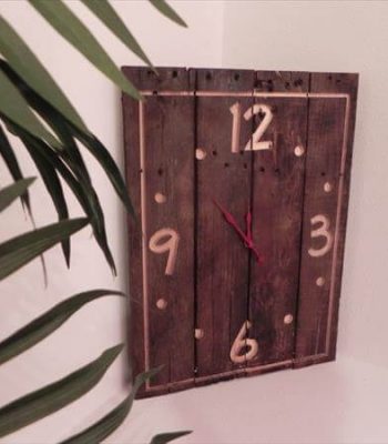 recycled pallet wall clock