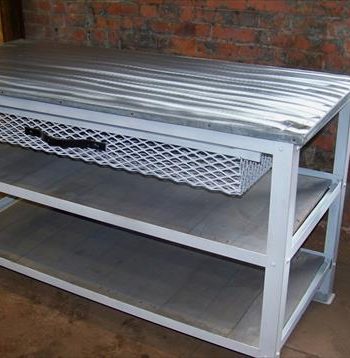 wooden pallet kitchen island table with metal base