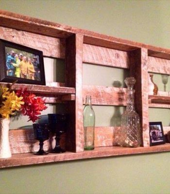 wooden pallet wall hanging shelf