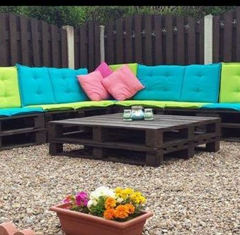 diy pallet patio sitting plan